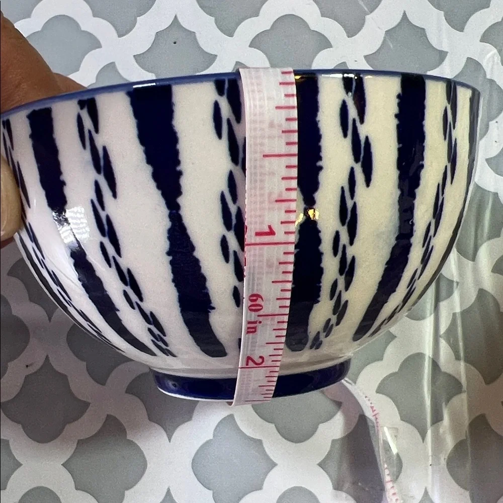 West Elm Blue and White Drip Glaze Ceramic Bowls